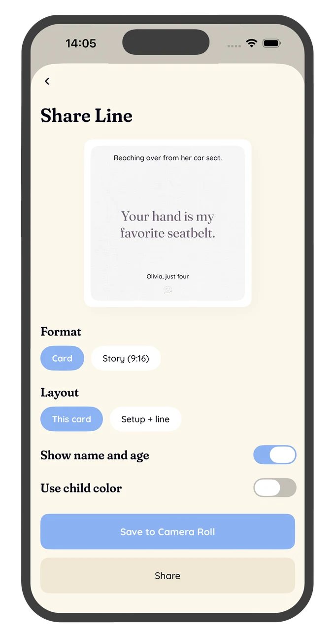Little Lines app screen: Send it to grandma